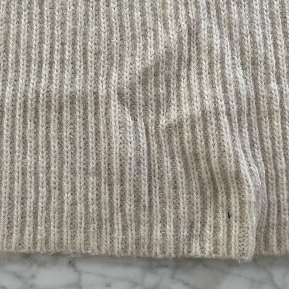 LOFT Oatmeal Ribbed Open-Front Cardigan - Picture 3 of 4
